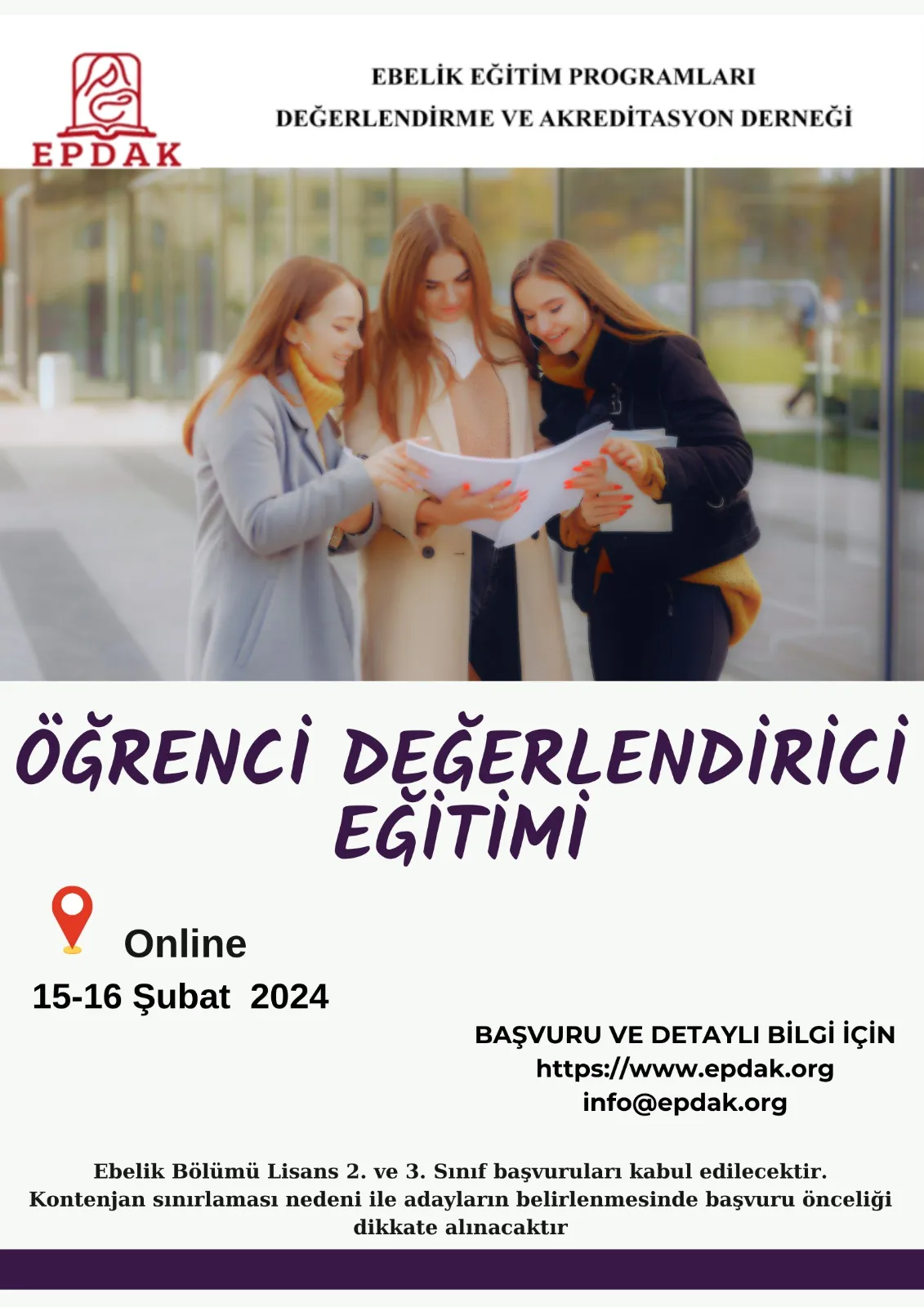 EPDAK Öğrenci Değerlendirici Eğitimleri Başlıyor.